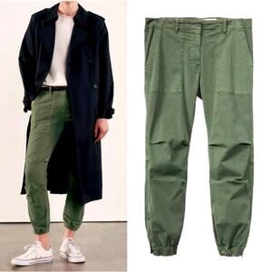 Nili Lotan Cropped Military Pant Green Size 0 Casual Relaxed Utility Zip Jogger